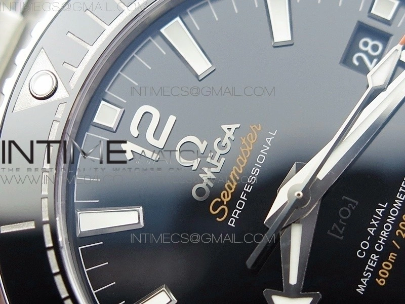 Planet Ocean 43.5mm SS VSF 1:1 Best Edition Black Ceramic Bezel and Dial on SS Bracelet A8900 Super Clone